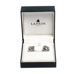 Pre Owned Lanvin Silver Tone Knot Cufflinks