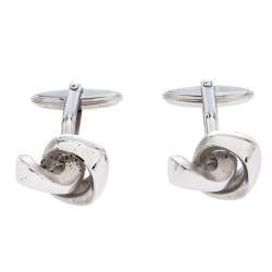 Pre Owned Lanvin Silver Tone Knot Cufflinks