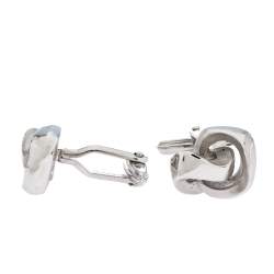 Pre Owned Lanvin Silver Tone Knot Cufflinks