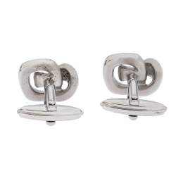 Pre Owned Lanvin Silver Tone Knot Cufflinks