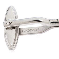 Pre Owned Lanvin Silver Tone Knot Cufflinks