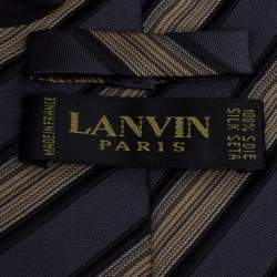 Lanvin Vintage Diagonal Striped Silk Tie