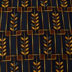 Pre Owned Lanvin Navy Blue Abstract Printed Silk Traditional Tie & Pocket Square
