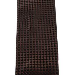 Pre Owned Lanvin Vintage Brown & Black Checkered Silk Traditional Tie