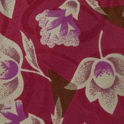 Pre Owned Lanvin Burgundy Floral Print Traditional Silk Tie