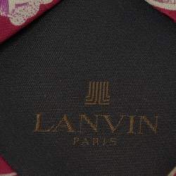 Pre Owned Lanvin Burgundy Floral Print Traditional Silk Tie