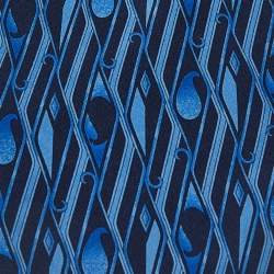 Pre Owned Lanvin Navy Blue Geometric Paisley Print Traditional Silk Tie