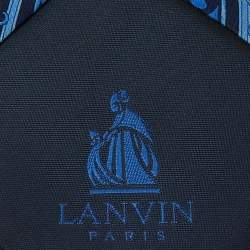 Pre Owned Lanvin Navy Blue Geometric Paisley Print Traditional Silk Tie