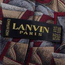 Pre Owned Lanvin Vintage Metallic Jacquard Silk Traditional Tie 
