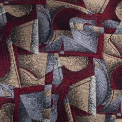 Pre Owned Lanvin Vintage Metallic Jacquard Silk Traditional Tie 