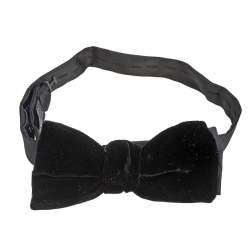Pre Owned Lanvin Black Velvet Bow Tie