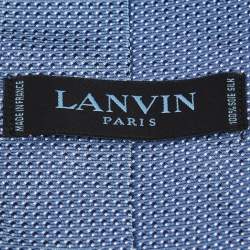 Pre Owned Lanvin Blue Patterned Silk Jacquard Tie