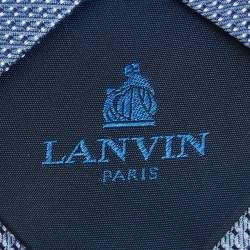 Pre Owned Lanvin Blue Patterned Silk Jacquard Tie