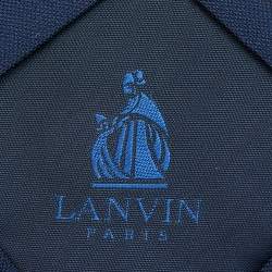 Pre Owned Lanvin Navy Blue Striped Silk Tie