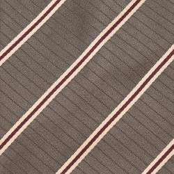 Lanvin Vintage Brown Striped Silk Tie