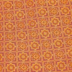 Pre Owned Lanvin Orange Floral Motif Jacquard Silk Tie