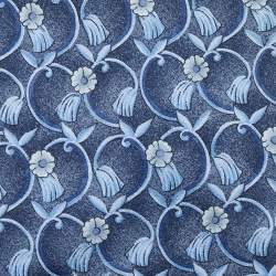 مملوكة مسبقًا ربطة عنق لانفان حرير زرقاء طباعة زهور