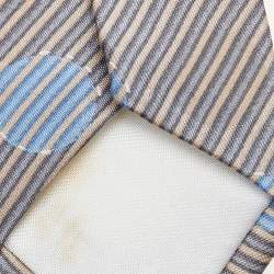 Pre Owned Lanvin Vintage Grey Circle Print Silk Tie