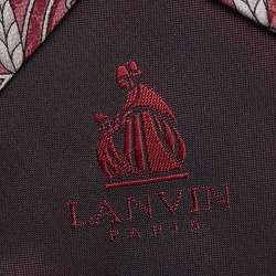 Pre Owned Lanvin Burgundy Floral Print Silk Tie