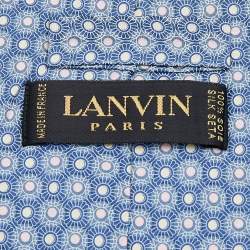 Pre Owned Lanvin Blue Floral Print Silk Tie