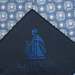 Pre Owned Lanvin Blue Floral Print Silk Tie