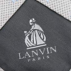 Pre Owned Lanvin Grey Floral Silk Jacquard Tie