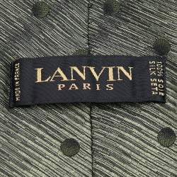 Lanvin Green Polka Dot Silk Jacquard Tie