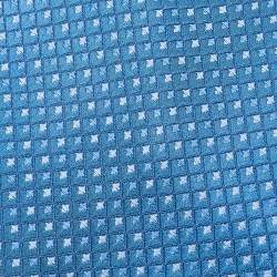 Pre Owned Lanvin Blue Square Patterned Silk Jacquard Tie