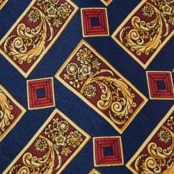 Pre Owned Lanvin Navy Blue Printed Silk Tie