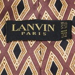 Pre Owned Lanvin Multicolor Diamond Printed Silk Tie