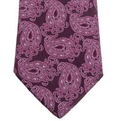 Pre Owned Lanvin Purple Paisley Jacquard Silk Tie