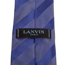 مملوكة مسبقًا Lanvin Blue Striped Silk Tie