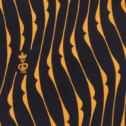 Pre Owned Lanvin Vintage Black & Orange Printed Silk Traditional Tie