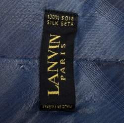 Pre Owned Lanvin Navy Blue Patterned Print Silk Tie