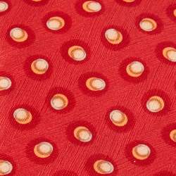 Pre Owned Lanvin Red Printed Silk Tie & Pocket Square