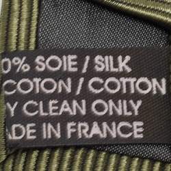 Pre Owned Lanvin Olive Green Diagonal Striped Silk Traditional Tie