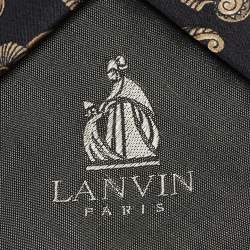 Pre Owned Lanvin Black Printed Silk Tie