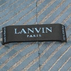 Lanvin Blue Striped Silk Traditional Tie 