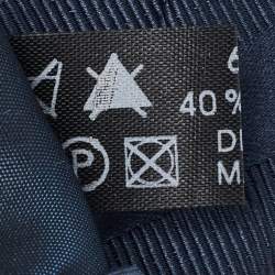 Pre Owned Lanvin Midnight Blue Diagonal Stripe Pattern Silk Tie