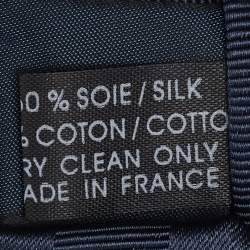 Pre Owned Lanvin Midnight Blue Diagonal Stripe Pattern Silk Tie