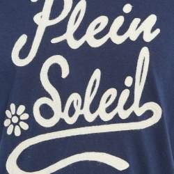 Pre Owned Lanvin Navy Blue Cotton Patch Work T-Shirt L