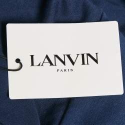 Pre Owned Lanvin Navy Blue Cotton Patch Work T-Shirt L
