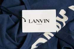 Pre Owned Lanvin Navy Blue Cotton Patch Work T-Shirt L