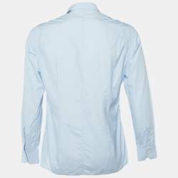 Lanvin Light Blue Cotton Button Front Shirt L