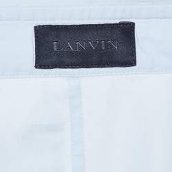 Lanvin Light Blue Cotton Button Front Shirt L