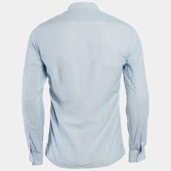 Pre Owned Lanvin Blue Pinstripe Cotton Long Sleeve Shirt S