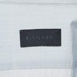Pre Owned Lanvin Blue Pinstripe Cotton Long Sleeve Shirt S