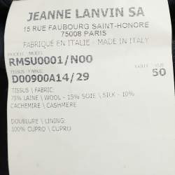 Lanvin Dark Navy Wool Blend Single Breasted Blazer L