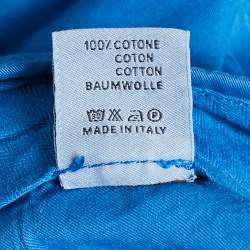 Pre Owned Lanvin Blue Cotton Gabardine Trousers L