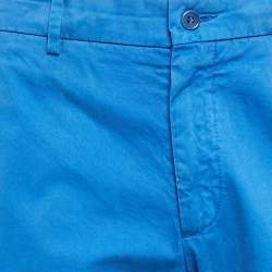Pre Owned Lanvin Blue Cotton Gabardine Trousers L